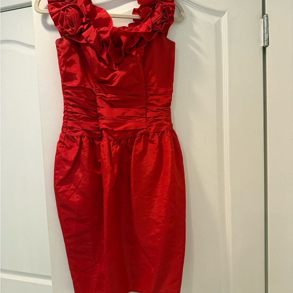 Vintage Gunne Sax 1980s red dress S/M